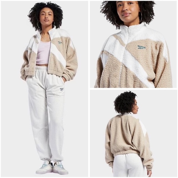 Reebok Classic Sherpa Track Jacket Size S - Picture 1 of 16